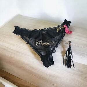 VTG NWT Punish Me Cosplay Novelty Bachellor Panty Thong with Whip Attached SM